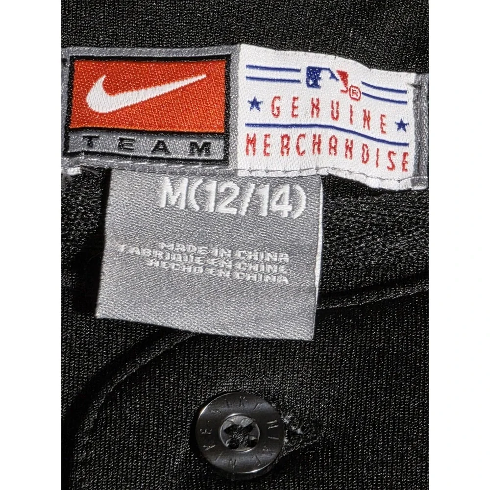 Nike MLB New York Mets Black Alternate Jersey Youth Medium 12/14 Genuine A13